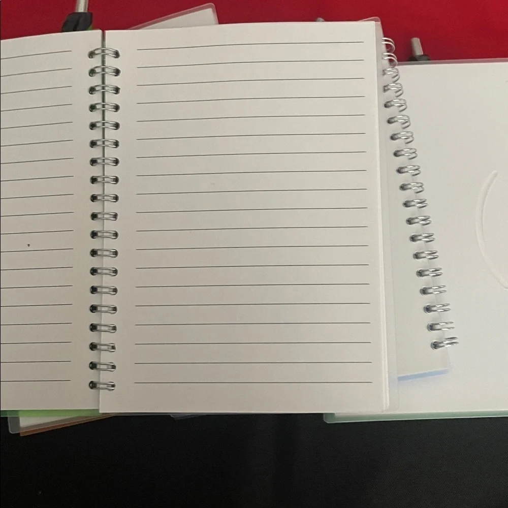 Colorful Spiral Notebooks with Pens, 4 Notepads. 6.5”x 4.5”size